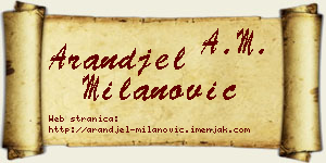 Aranđel Milanović vizit kartica